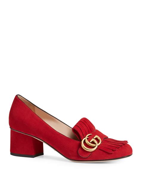 gucci red marmont pumps|gucci marmont heels.